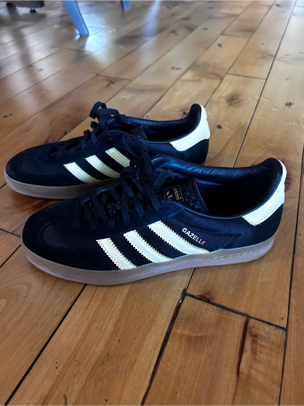 adidas Gazelle Women’s Black with White Accent Sneakers
